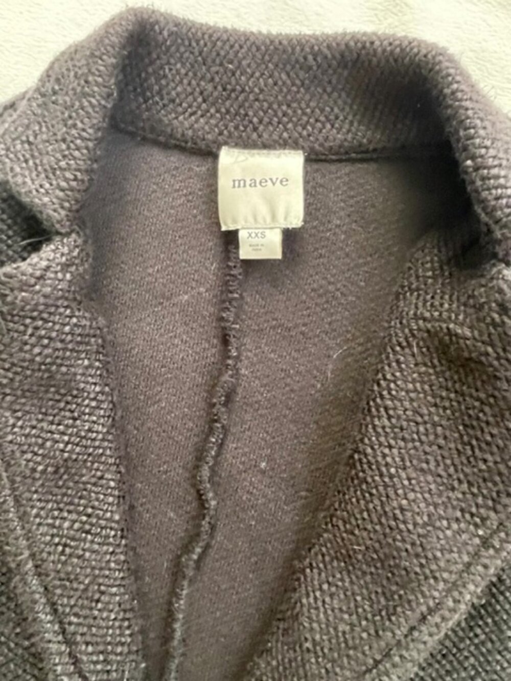 Anthropologie Maeve Coat Blazer Jacket Women's Long Sleeve Cotton, Black, XXS - Picture 7 of 10
